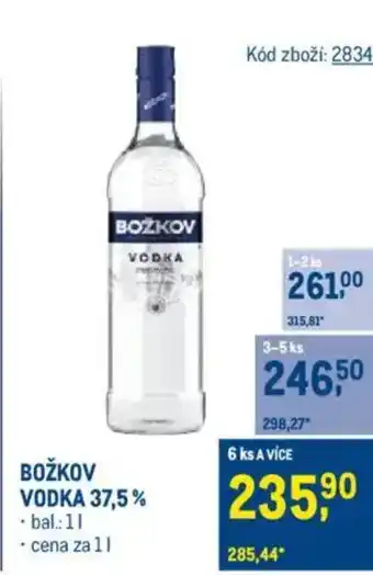 Makro BOŽKOV VODKA 37.5% nabídka