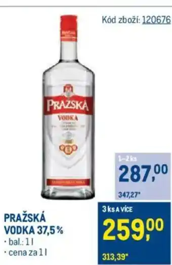 Makro PRAŽSKÁ VODKA 37.5% nabídka