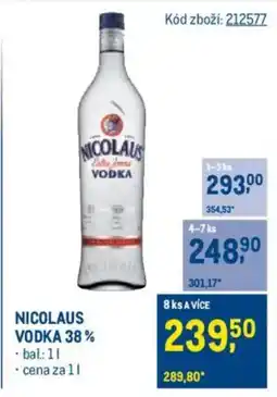 Makro NICOLAUS VODKA 38% nabídka