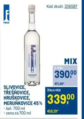 Makro Slivovice, Třešňovice, Hruškovice, Meruňkovice 45% nabídka