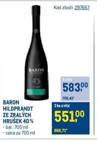 Makro BARON Hildprandt ze zralých hrušek 40% nabídka