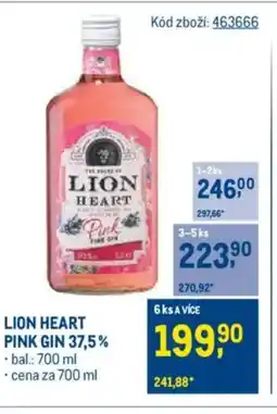 Makro LION HEART Pink Gin 37,5% nabídka