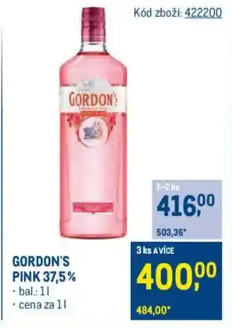 Makro GORDON'S Pink 37.5% nabídka