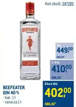 Makro BEEFEATER Gin 40% nabídka