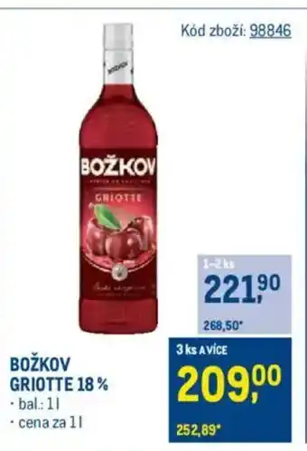 Makro BOŽKOV Griotte 18% nabídka