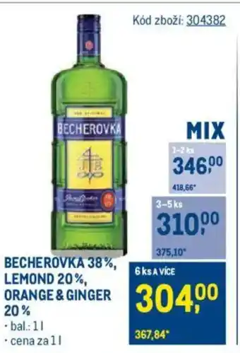 Makro BECHEROVKA 38%, lemond 20%, Orange & ginger 20% nabídka