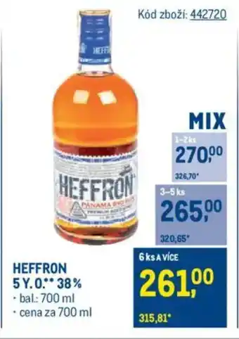 Makro HEFFRON 5 Y.O 38% nabídka