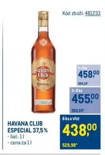 Makro HAVANA CLUB Especial 37,5% nabídka