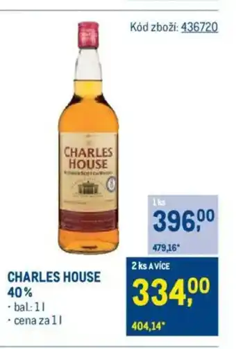 Makro CHARLES HOUSE 40% nabídka