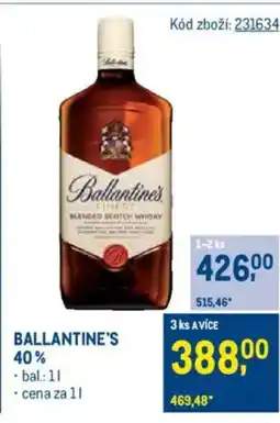 Makro BALLANTINE'S 40% nabídka