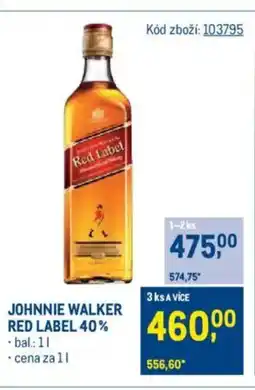 Makro JOHNNIE WALKER Red label 40% nabídka