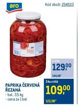 Makro Paprika červená řezaná nabídka