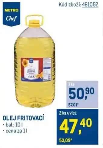 Makro Olej fritovací nabídka