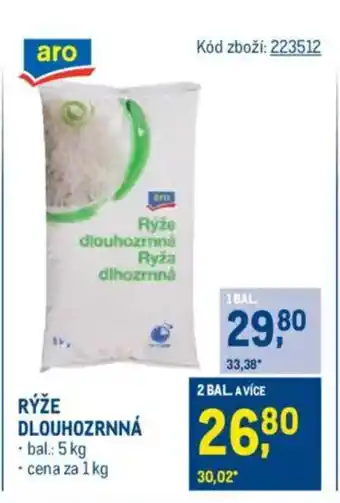 Makro Rýže dlouhozrnná nabídka