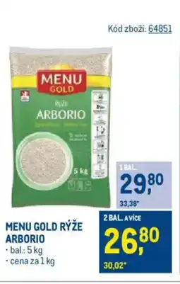 Makro Menu gold rýže arborio nabídka