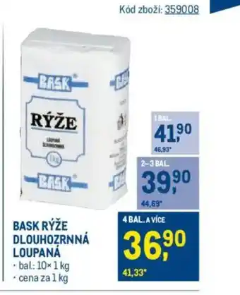 Makro BASK Rýže dlouhozrnná loupaná nabídka