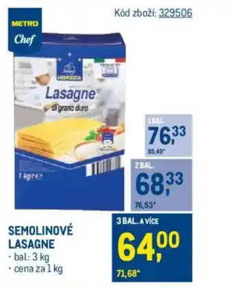 Makro Semolinové lasagne nabídka