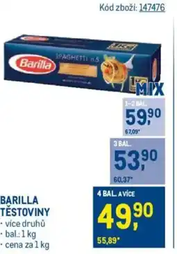 Makro BARILLA Těstoviny nabídka