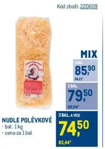 Makro Nudle polévkové nabídka