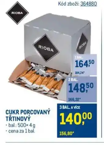 Makro RIOBA Cukr porcovaný třtinový nabídka