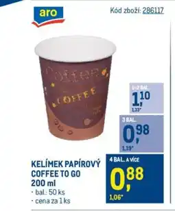 Makro Kelímek papírový COFFEE TO GO nabídka