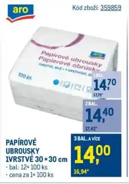 Makro Papírové ubrousky 1 vrstvé nabídka