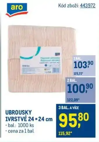 Makro Ubrousky 1 vrstvé nabídka