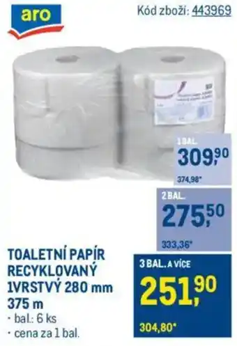 Makro Toaletní papír recyklovaný 1vrstvý nabídka