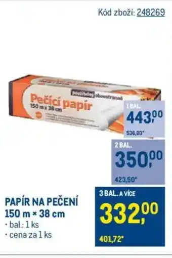 Makro Papír na pečení nabídka