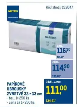 Makro Papírové ubrousky 2vrstvé nabídka