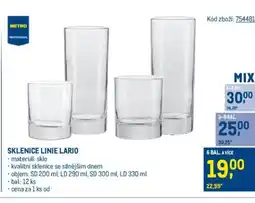 Makro Sklenice linie Lario nabídka