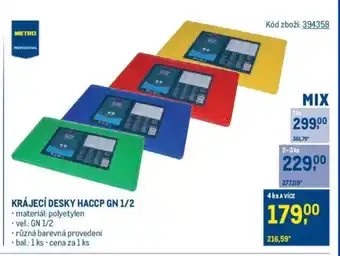 Makro Krájecí desky HACCP GN 1/2 nabídka