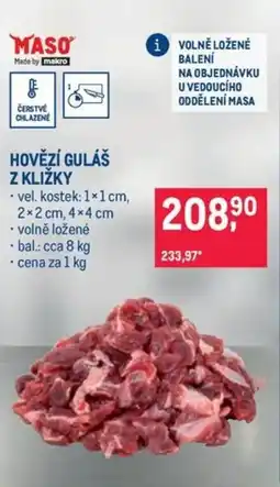 Makro Hovězí guláš z kližky nabídka