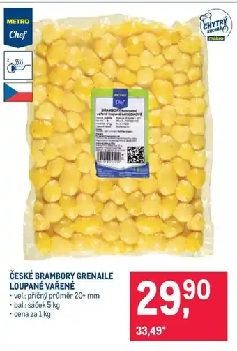 Makro České brambory grenaile loupané vařené nabídka