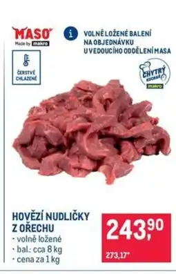 Makro Hovězí nudličky z ořechu nabídka