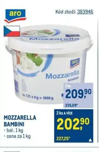 Makro Mozzarella Bambini nabídka