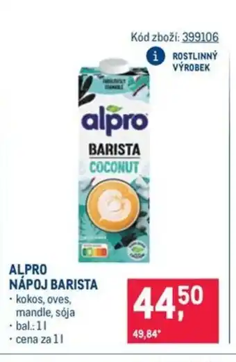 Makro Alpro Nápoj barista nabídka