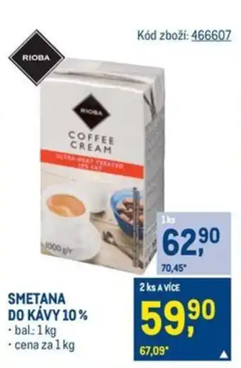 Makro Smetana do kávy 10% nabídka