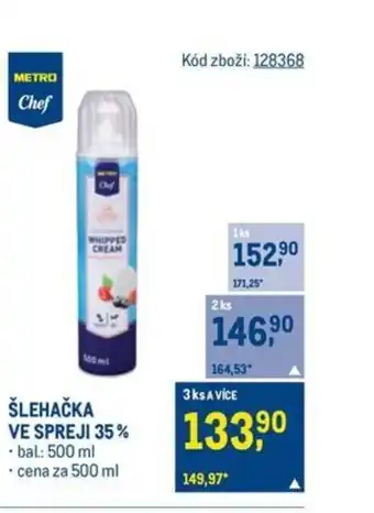 Makro Šlehačka ve spreji 35% nabídka