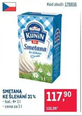 Makro Smetana ke šlehání 31% nabídka