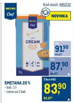 Makro Smetana 20% nabídka