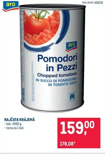 Makro Rajčata krájená nabídka