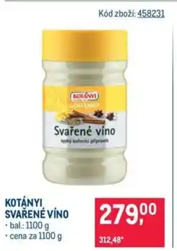 Makro KOTÁNYI Svařené víno nabídka