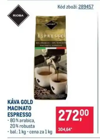 Makro RIOBA Káva gold Macinato espresso nabídka