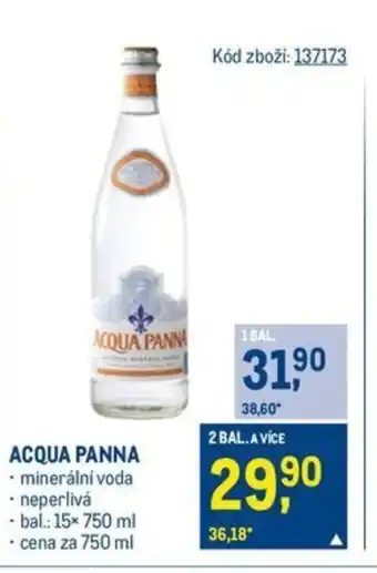 Makro ACQUA PANNA nabídka