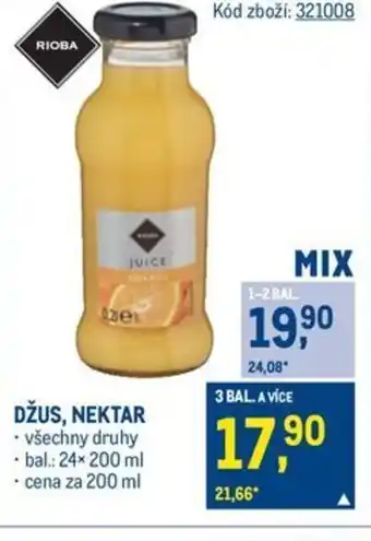 Makro RIOBA Džus, nektar nabídka