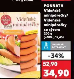 Kaufland Vídeňské minipárečky se sýrem nabídka