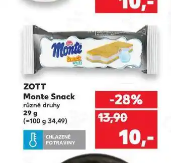 Kaufland Zott monte snack nabídka