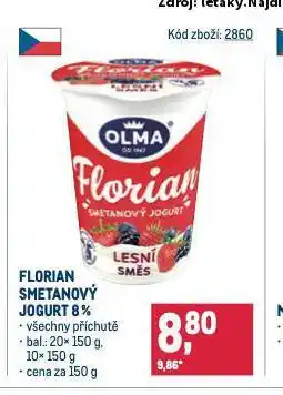 Makro Florian smetanový jogurt nabídka