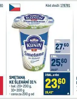 Makro Kunín smetana ke šlehání nabídka